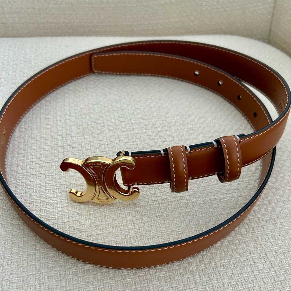 Celine medium Triomphe belt natural tan size 85